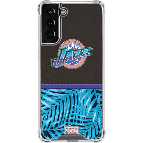 NBA Utah Jazz Retro Palms Galaxy S21 Plus 5G Clear Case