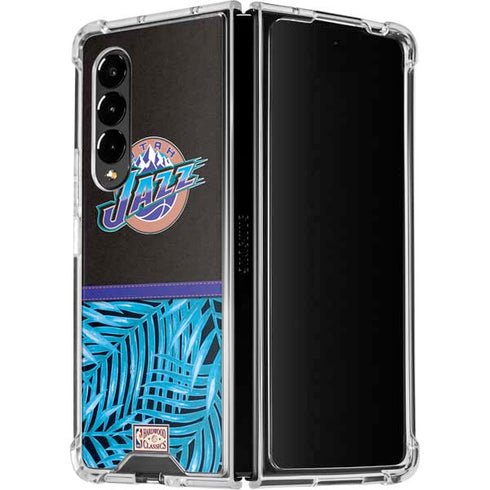 NBA Utah Jazz Retro Palms Galaxy Z Fold4 5G Clear Case