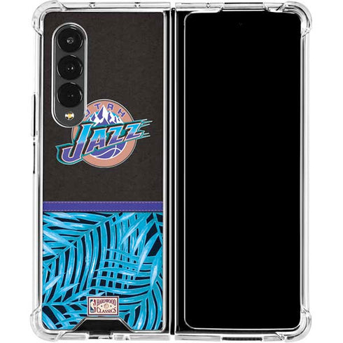 NBA Utah Jazz Retro Palms Galaxy Z Fold4 5G Clear Case