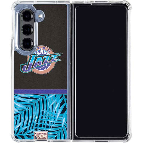 NBA Utah Jazz Retro Palms Galaxy Z Fold5 5G Clear Case