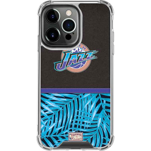 NBA Utah Jazz Retro Palms iPhone 15 Pro Clear Case