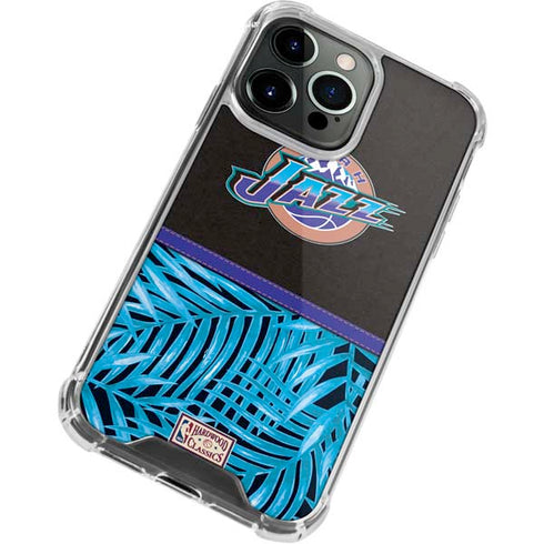 NBA Utah Jazz Retro Palms iPhone 15 Pro Clear Case
