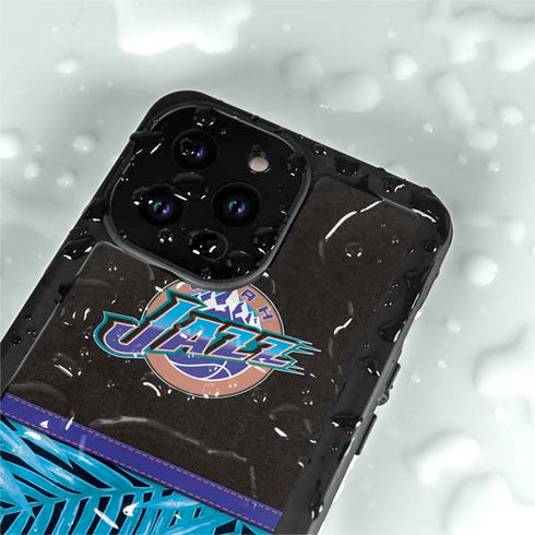NBA Utah Jazz Retro Palms iPhone 14 Pro Max Waterproof Case