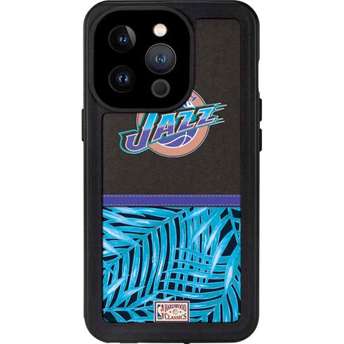 NBA Utah Jazz Retro Palms iPhone 14 Pro Waterproof Case