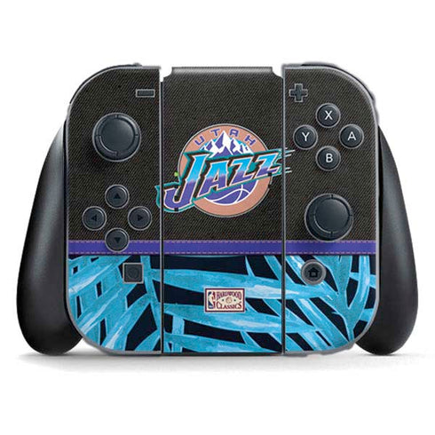 NBA Utah Jazz Retro Palms Nintendo Switch (2017-2021) Joy-Con Controller Skin