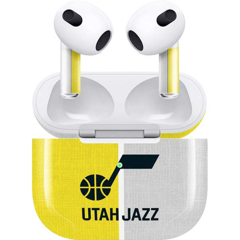 NBA Utah Jazz Split Canvas Apple AirPods (3rd Gen 2021) Skin