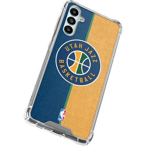 NBA Utah Jazz Split Canvas Galaxy A14 5G Clear Case
