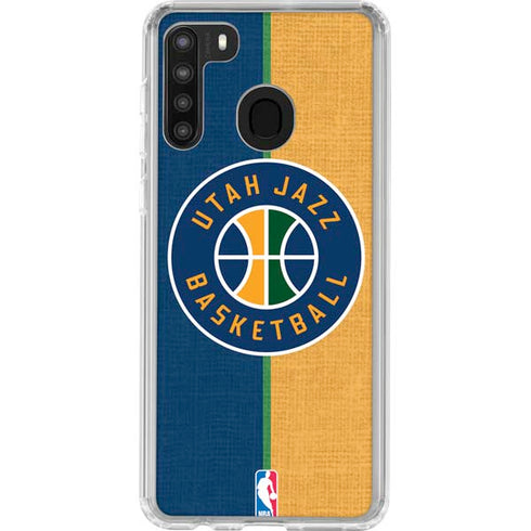 NBA Utah Jazz Split Canvas Galaxy A21 Clear Case
