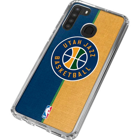 NBA Utah Jazz Split Canvas Galaxy A21 Clear Case