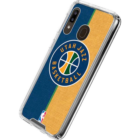 NBA Utah Jazz Split Canvas Galaxy A30 Clear Case