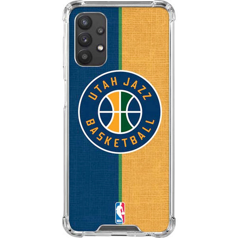 NBA Utah Jazz Split Canvas Galaxy A32 5G Clear Case
