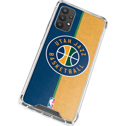 NBA Utah Jazz Split Canvas Galaxy A32 5G Clear Case