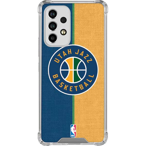 NBA Utah Jazz Split Canvas Galaxy A53 5G Clear Case