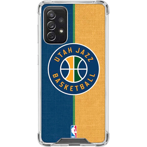 NBA Utah Jazz Split Canvas Galaxy A72 5G Clear Case