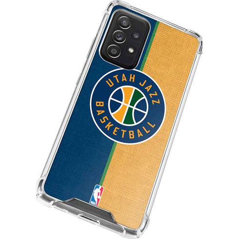NBA Utah Jazz Split Canvas Galaxy A72 5G Clear Case