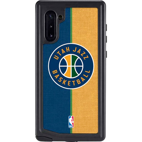 NBA Utah Jazz Split Canvas Galaxy Note 10 Waterproof Case