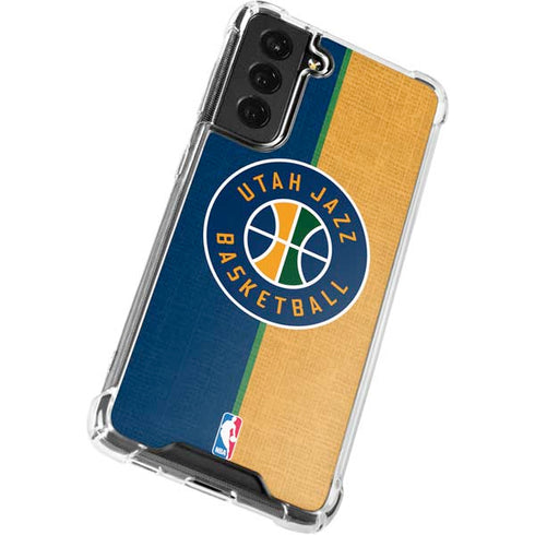NBA Utah Jazz Split Canvas Galaxy S21 FE Clear Case