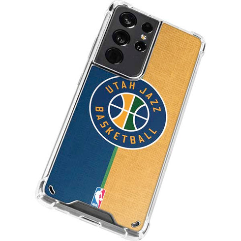 NBA Utah Jazz Split Canvas Galaxy S21 Ultra 5G Clear Case