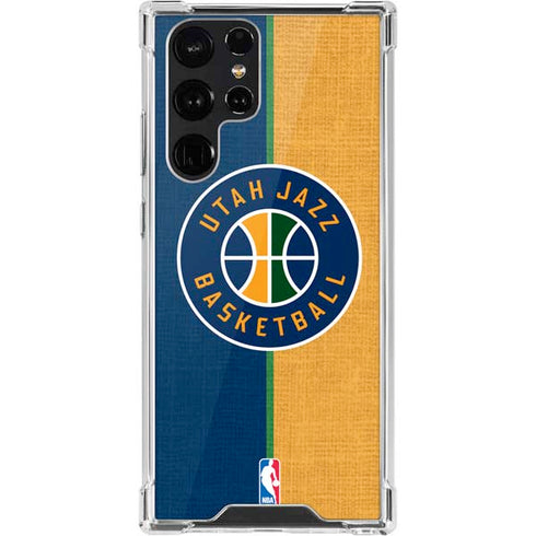 NBA Utah Jazz Split Canvas Galaxy S22 Ultra Clear Case