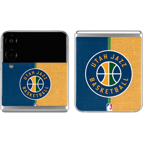 NBA Utah Jazz Split Canvas Galaxy Z Flip4 5G Skin