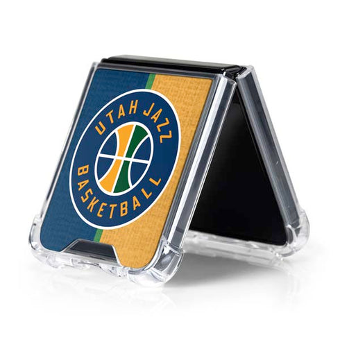 NBA Utah Jazz Split Canvas Galaxy Z Flip5 5G Clear Case