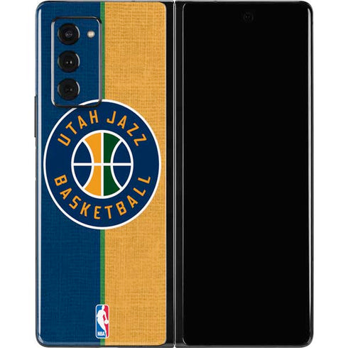 NBA Utah Jazz Split Canvas Galaxy Z Fold2 5G Skin