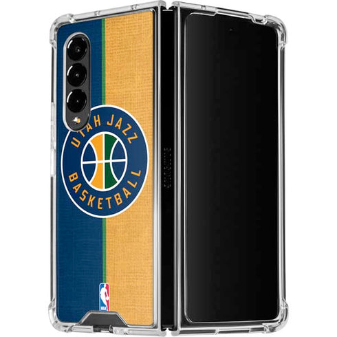 NBA Utah Jazz Split Canvas Galaxy Z Fold4 5G Clear Case