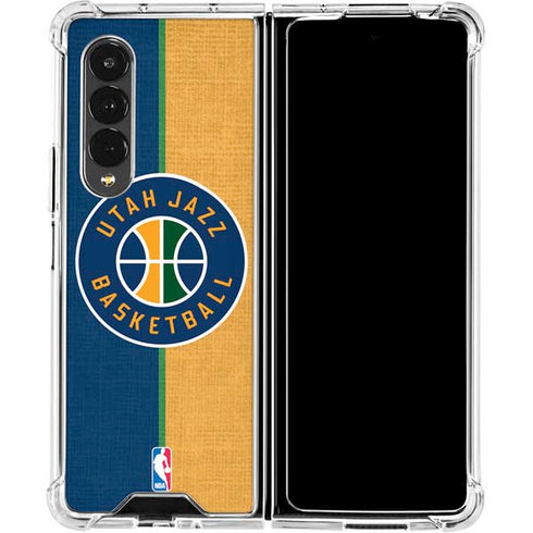 NBA Utah Jazz Split Canvas Galaxy Z Fold4 5G Clear Case