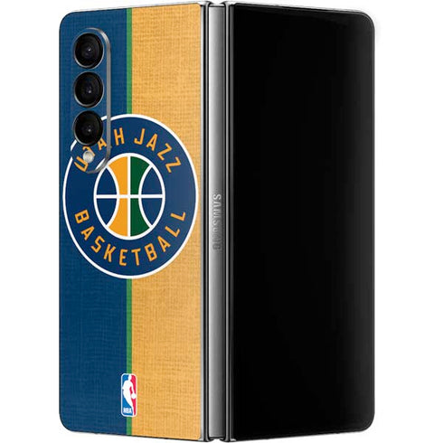 NBA Utah Jazz Split Canvas Galaxy Z Fold4 5G Skin
