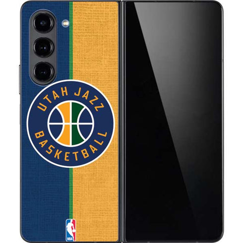 NBA Utah Jazz Split Canvas Galaxy Z Fold5 5G Skin