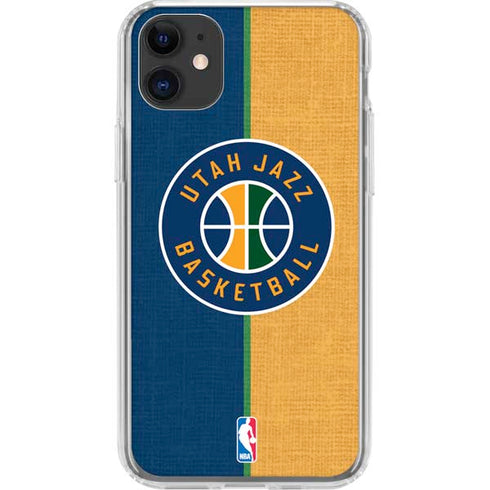 NBA Utah Jazz Split Canvas iPhone 11 Clear Case