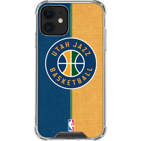 NBA Utah Jazz Split Canvas iPhone 12 Clear Case
