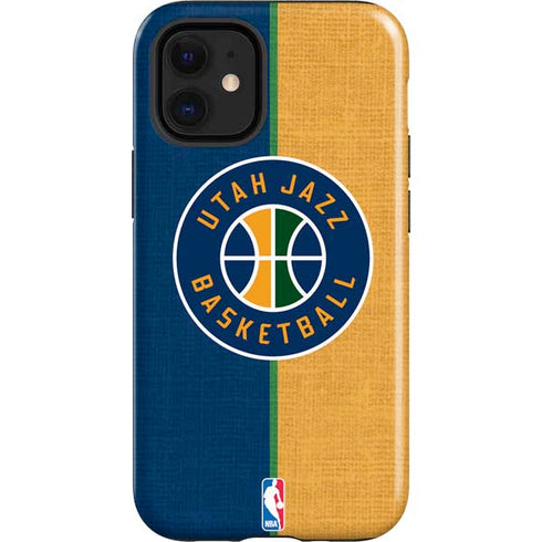 NBA Utah Jazz Split Canvas iPhone 12 Mini Impact Case