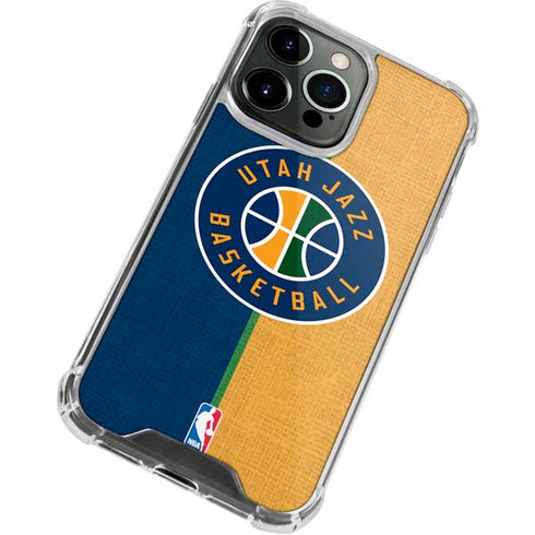 NBA Utah Jazz Split Canvas iPhone 13 Pro Max Clear Case