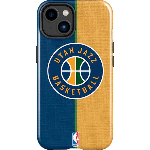 NBA Utah Jazz Split Canvas iPhone 14 Plus Impact Case