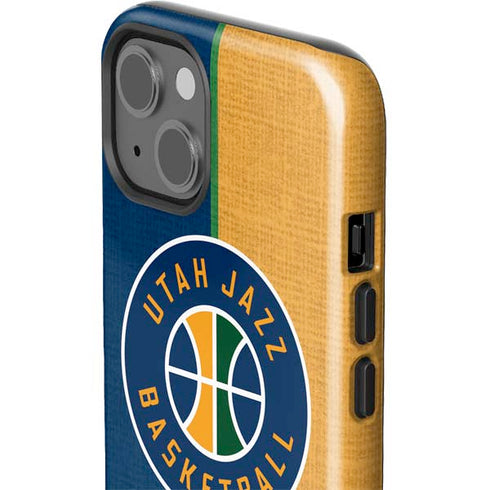 NBA Utah Jazz Split Canvas iPhone 15 Plus Impact Case