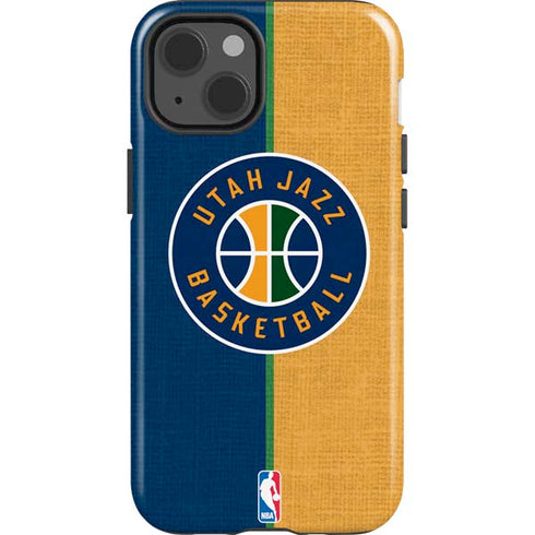NBA Utah Jazz Split Canvas iPhone 15 Impact Case