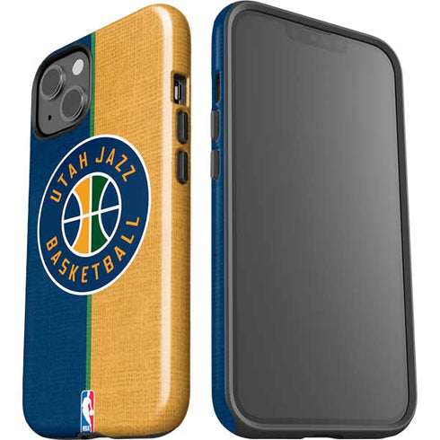 NBA Utah Jazz Split Canvas iPhone 15 Impact Case