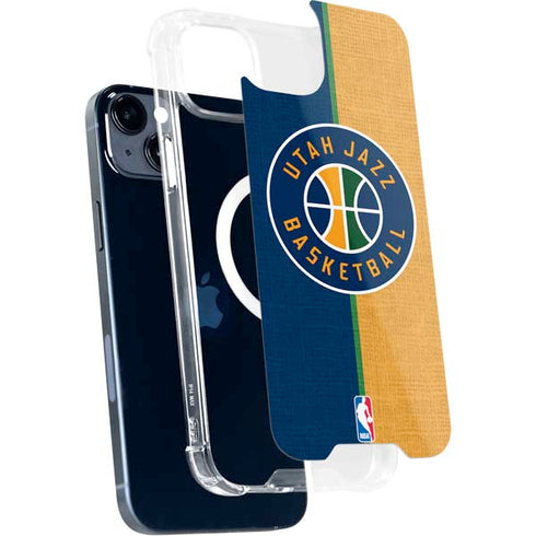 NBA Utah Jazz Split Canvas iPhone 15 Plus MagSafe Case