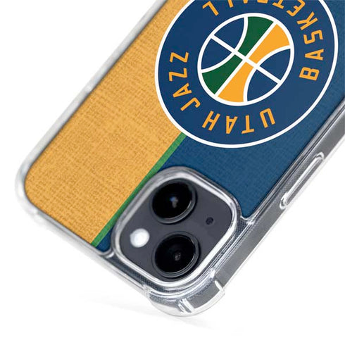 NBA Utah Jazz Split Canvas iPhone 15 Plus MagSafe Case
