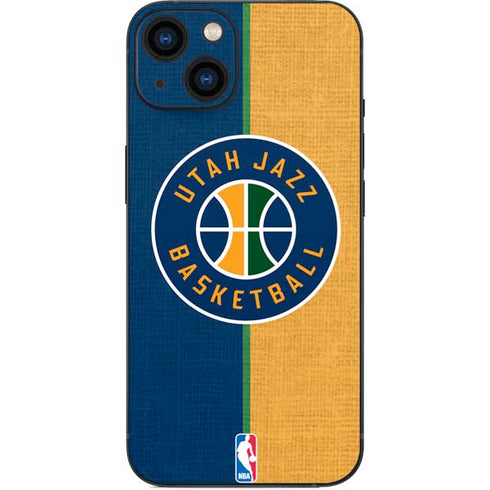 NBA Utah Jazz Split Canvas iPhone 14 Plus Skin