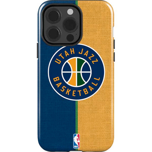 NBA Utah Jazz Split Canvas iPhone 15 Pro Impact Case