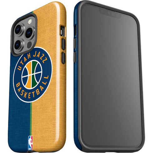 NBA Utah Jazz Split Canvas iPhone 14 Pro Impact Case