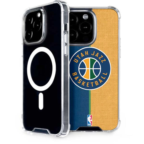NBA Utah Jazz Split Canvas iPhone 14 Pro MagSafe Case