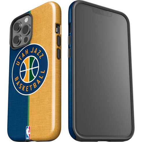 NBA Utah Jazz Split Canvas iPhone 15 Pro Max Impact Case