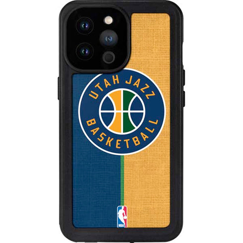 NBA Utah Jazz Split Canvas iPhone 14 Pro Max Waterproof Case