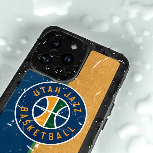 NBA Utah Jazz Split Canvas iPhone 14 Pro Max Waterproof Case