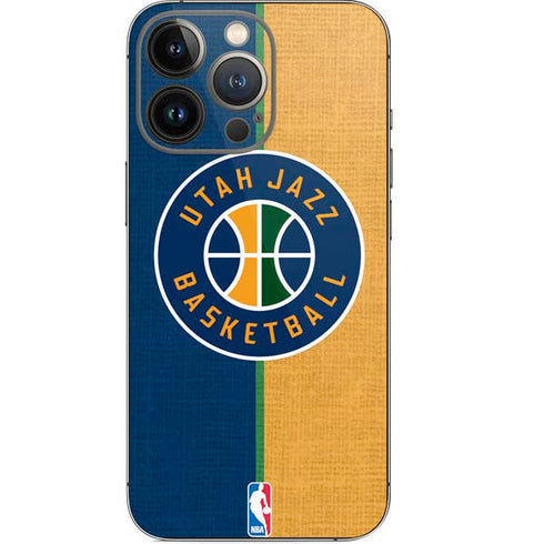 NBA Utah Jazz Split Canvas iPhone 14 Pro Skin