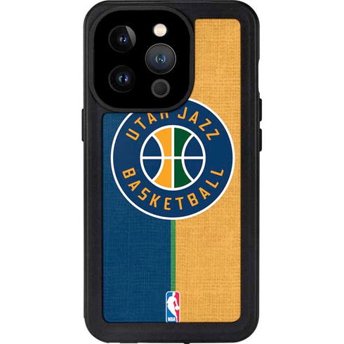 NBA Utah Jazz Split Canvas iPhone 14 Pro Waterproof Case