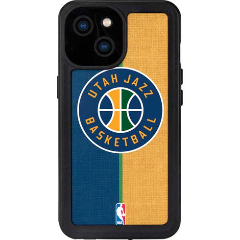 NBA Utah Jazz Split Canvas iPhone 15 Waterproof Case